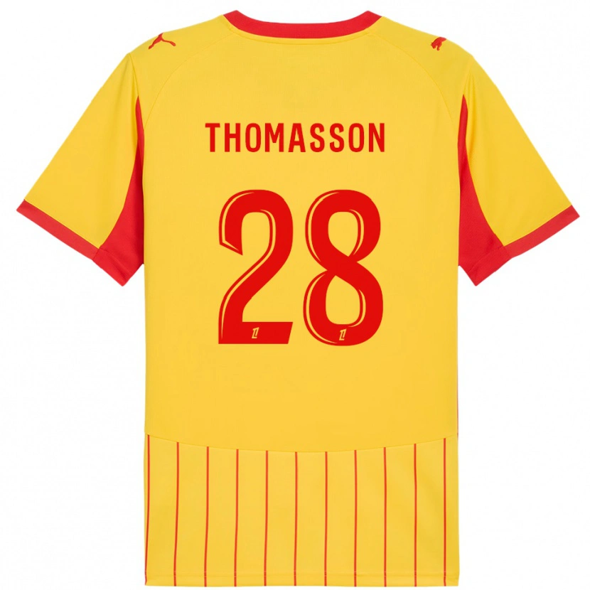 Danxen Męski Adrien Thomasson #28 Żółto-Czerwony Domowa Koszulka 2025/26 Koszulki Klubowe