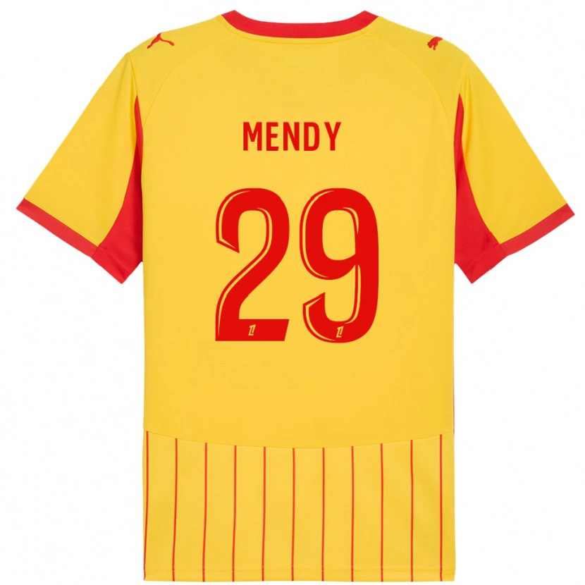 Danxen Męski Noëlie Mendy #29 Żółto-Czerwony Domowa Koszulka 2025/26 Koszulki Klubowe