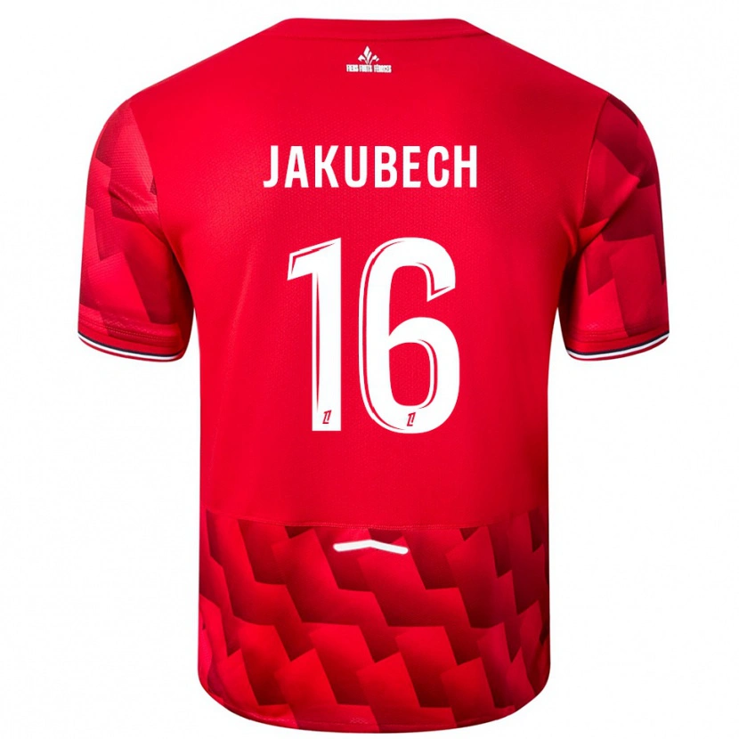 Danxen Męski Adam Jakubech #16 Czerwono-Biały Domowa Koszulka 2025/26 Koszulki Klubowe