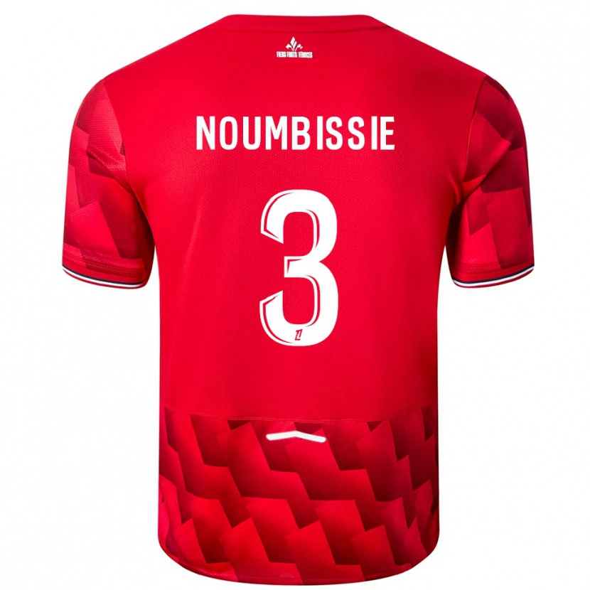 Danxen Męski Stéphane Noumbissie #3 Czerwono-Biały Domowa Koszulka 2025/26 Koszulki Klubowe