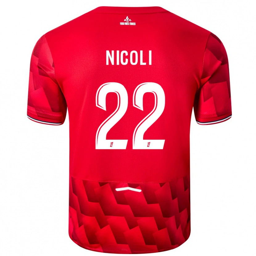 Danxen Męski Morgane Nicoli #22 Czerwono-Biały Domowa Koszulka 2025/26 Koszulki Klubowe
