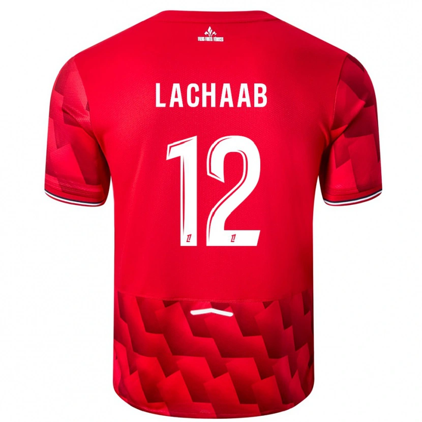 Danxen Męski Younes Lachaab #12 Czerwono-Biały Domowa Koszulka 2025/26 Koszulki Klubowe