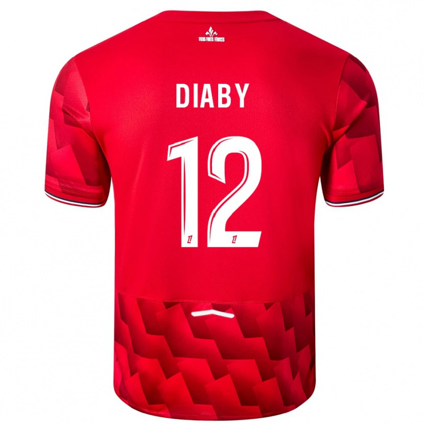 Danxen Męski Bafodé Diaby #12 Czerwono-Biały Domowa Koszulka 2025/26 Koszulki Klubowe