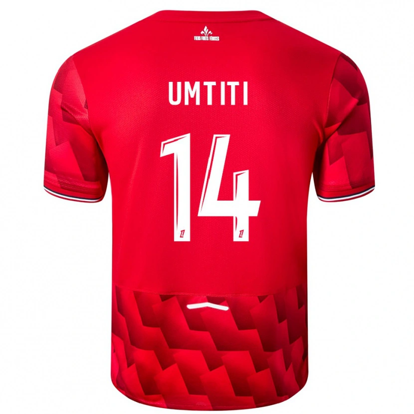 Danxen Męski Samuel Umtiti #14 Czerwono-Biały Domowa Koszulka 2025/26 Koszulki Klubowe