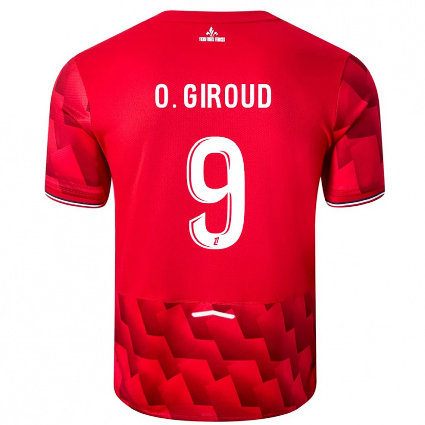 Danxen Męski Olivier Giroud #9 Czerwono-Biały Domowa Koszulka 2025/26 Koszulki Klubowe