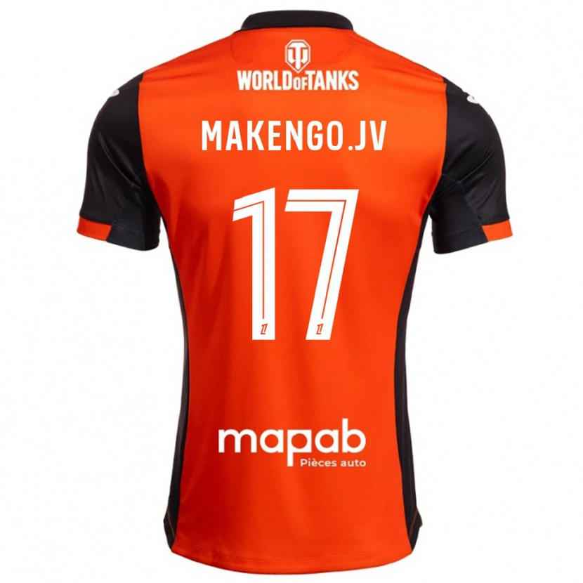 Danxen Męski Jean-Victor Makengo #17 Czarno-Pomarańczowy Domowa Koszulka 2025/26 Koszulki Klubowe