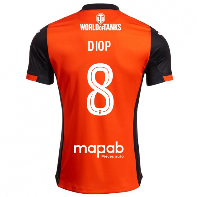 Danxen Męski Samba Diop #8 Czarno-Pomarańczowy Domowa Koszulka 2025/26 Koszulki Klubowe