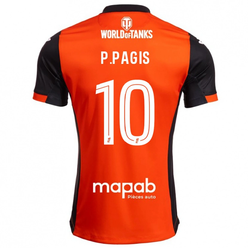 Danxen Męski Pablo Pagis #10 Czarno-Pomarańczowy Domowa Koszulka 2025/26 Koszulki Klubowe