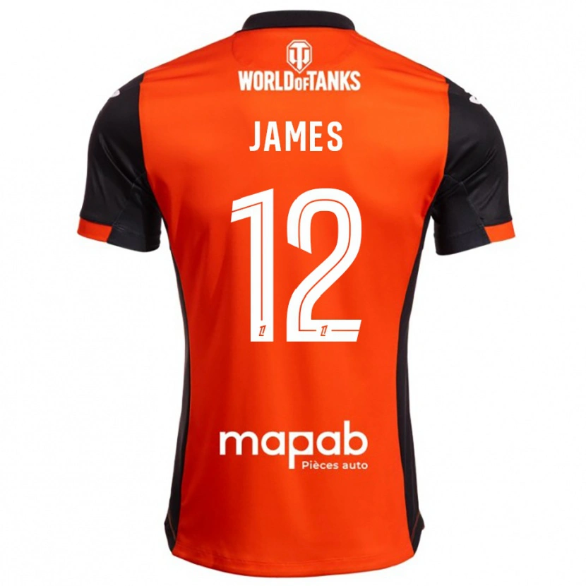 Danxen Męski Isaac James #12 Czarno-Pomarańczowy Domowa Koszulka 2025/26 Koszulki Klubowe