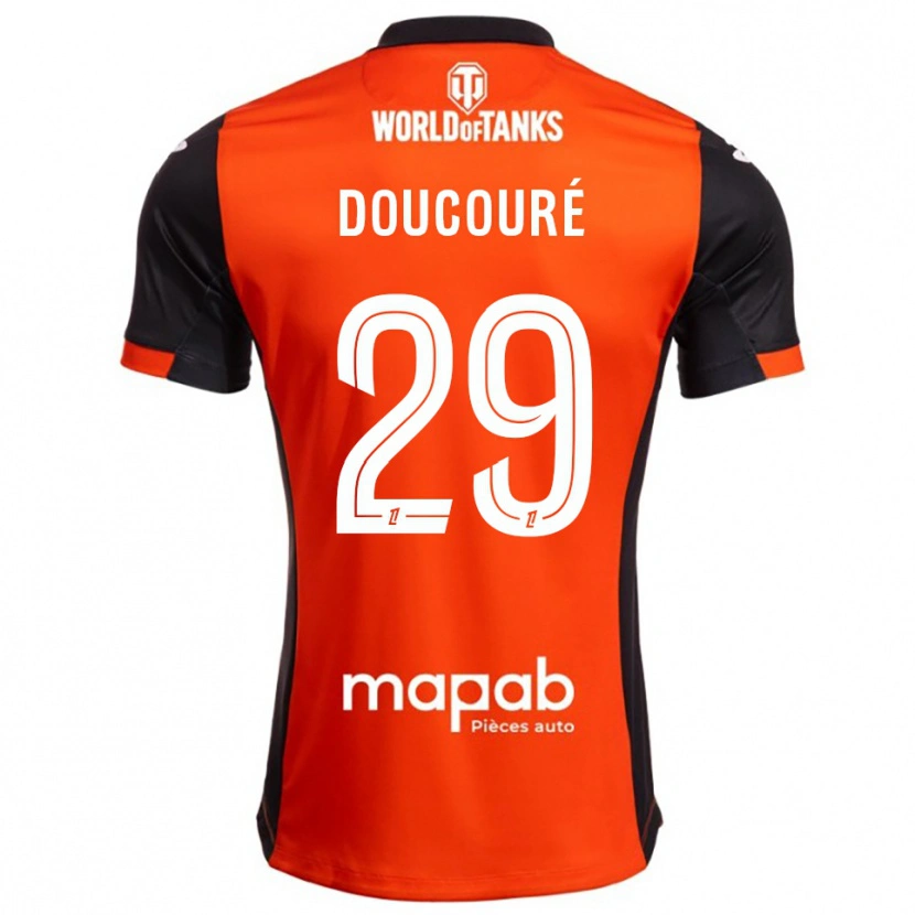 Danxen Męski Siriné Doucouré #29 Czarno-Pomarańczowy Domowa Koszulka 2025/26 Koszulki Klubowe