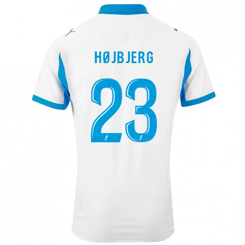 Danxen Męski Pierre-Emile Højbjerg #23 Biało-Błękitny Domowa Koszulka 2025/26 Koszulki Klubowe