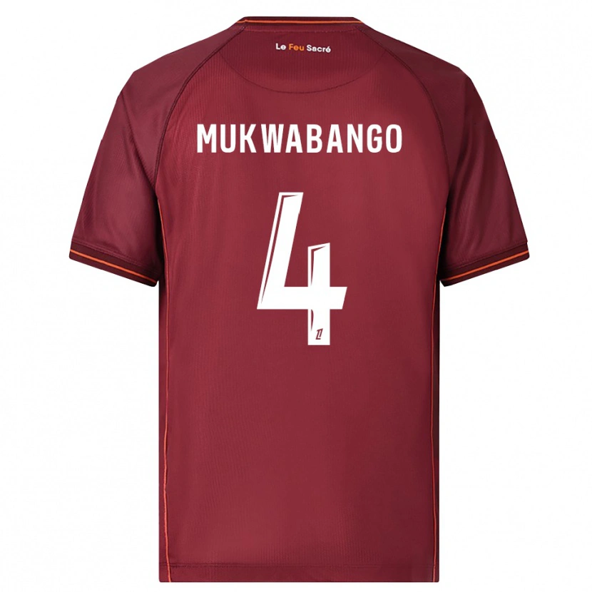 Danxen Męski Bénit Mukwabango #4 Bordowo-Biały Domowa Koszulka 2025/26 Koszulki Klubowe