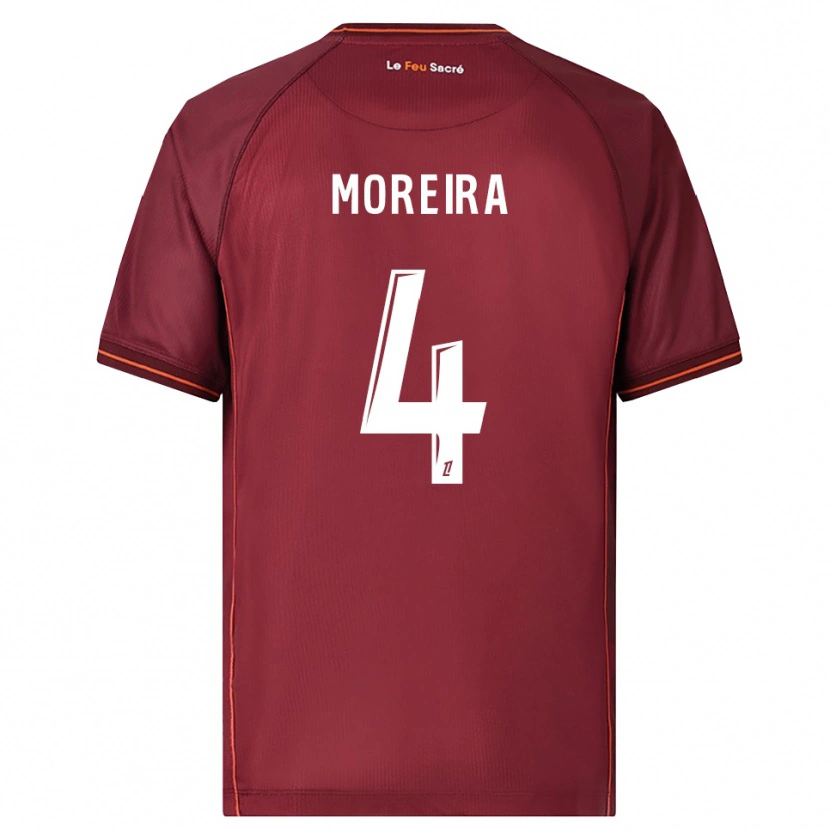 Danxen Męski Clara Moreira #4 Bordowo-Biały Domowa Koszulka 2025/26 Koszulki Klubowe