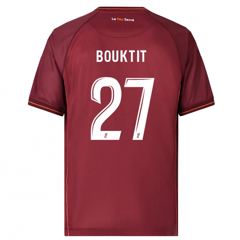 Danxen Męski Assia Bouktit #27 Bordowo-Biały Domowa Koszulka 2025/26 Koszulki Klubowe