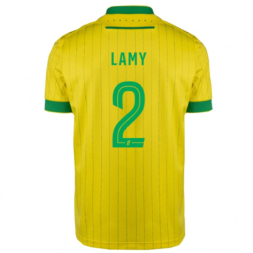 Danxen Męski Hugo Lamy #2 Żółto-Zielony Domowa Koszulka 2025/26 Koszulki Klubowe