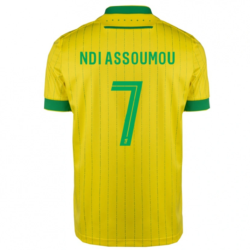 Danxen Męski Frédéric Ndi Assoumou #7 Żółto-Zielony Domowa Koszulka 2025/26 Koszulki Klubowe