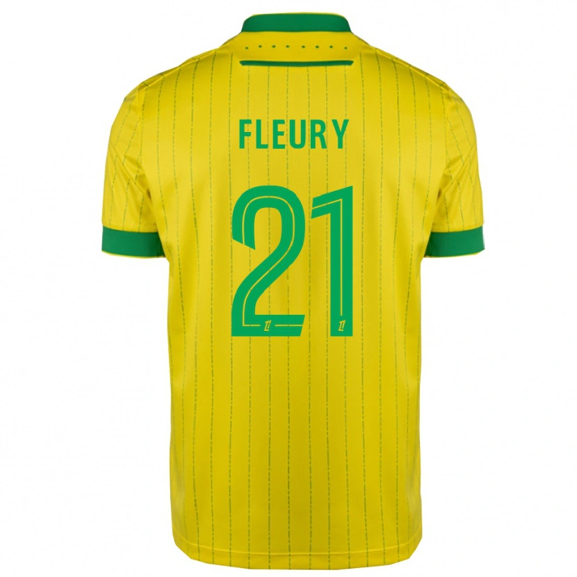 Danxen Męski Louise Fleury #21 Żółto-Zielony Domowa Koszulka 2025/26 Koszulki Klubowe