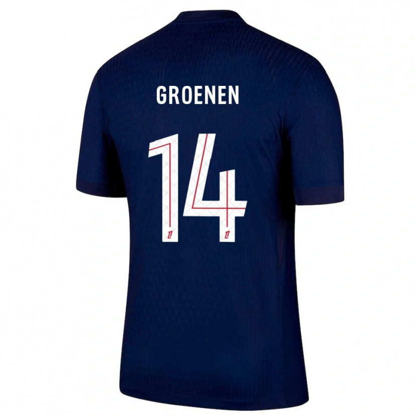 Danxen Męski Jackie Groenen #14 Granatowo-Czerwony Domowa Koszulka 2025/26 Koszulki Klubowe