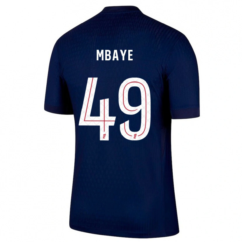 Danxen Męski Ibrahim Mbaye #49 Granatowo-Czerwony Domowa Koszulka 2025/26 Koszulki Klubowe