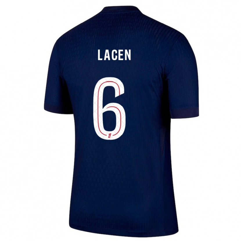 Danxen Męski Michaël Lacen #6 Granatowo-Czerwony Domowa Koszulka 2025/26 Koszulki Klubowe