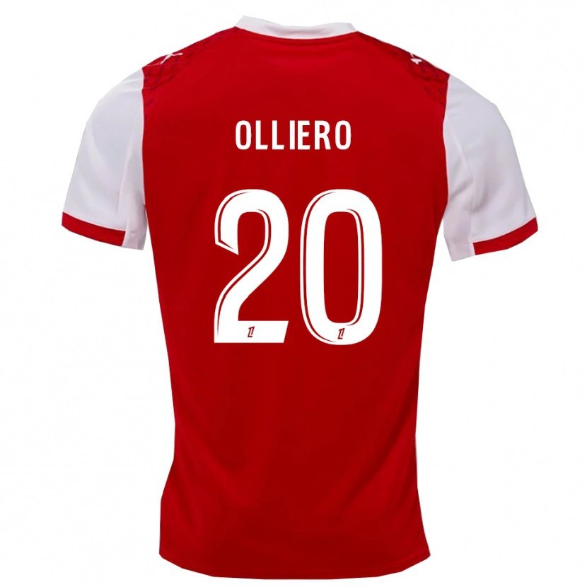Danxen Męski Alexandre Olliero #20 Czerwono-Biały Domowa Koszulka 2025/26 Koszulki Klubowe