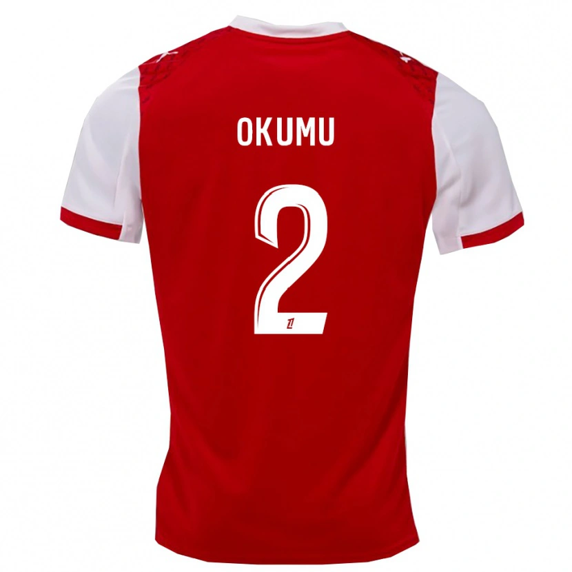 Danxen Męski Joseph Okumu #2 Czerwono-Biały Domowa Koszulka 2025/26 Koszulki Klubowe