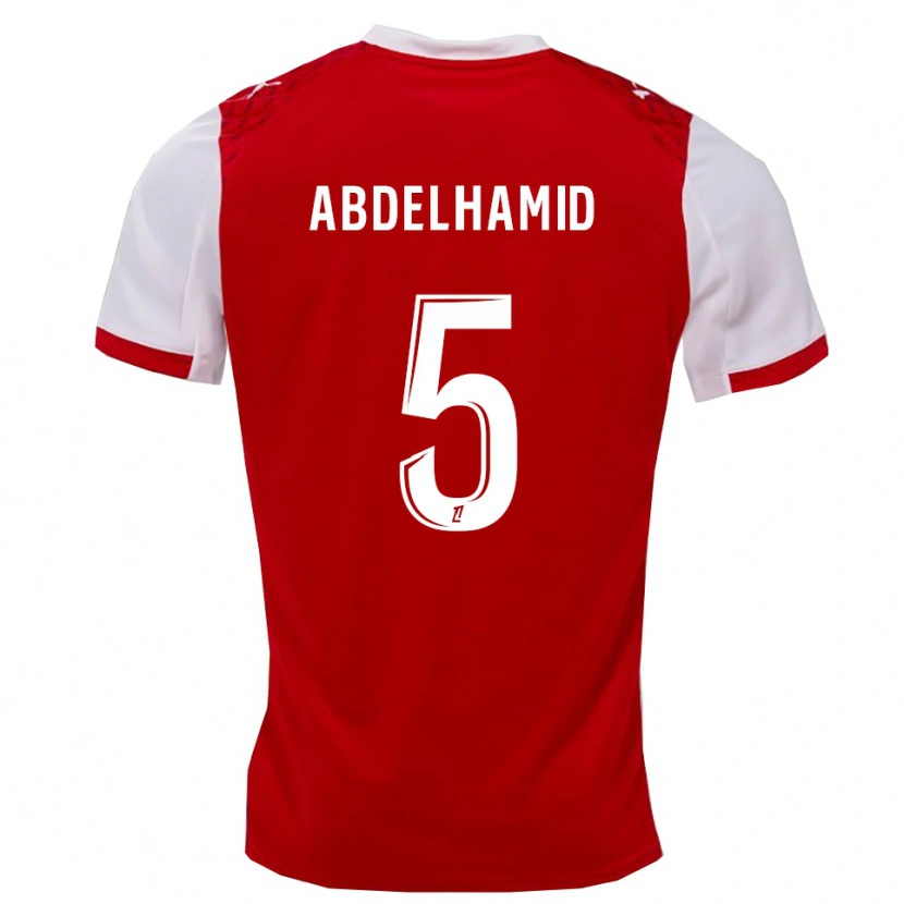 Danxen Męski Yunis Abdelhamid #5 Czerwono-Biały Domowa Koszulka 2025/26 Koszulki Klubowe