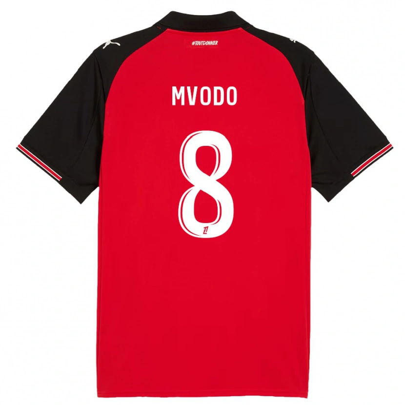 Danxen Męski Steeve Mvodo Mvodo #8 Czerwono-Czarny Domowa Koszulka 2025/26 Koszulki Klubowe