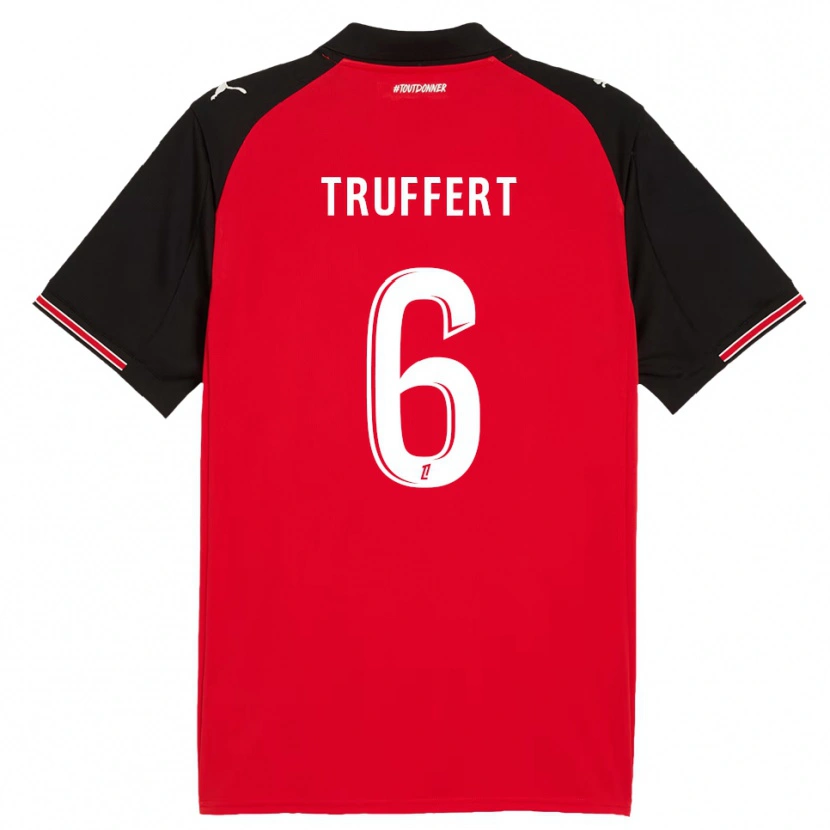 Danxen Męski Florian Truffert #6 Czerwono-Czarny Domowa Koszulka 2025/26 Koszulki Klubowe