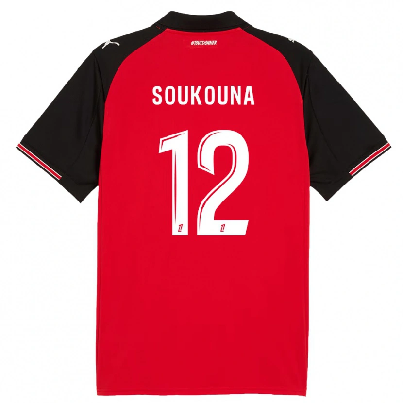 Danxen Męski Isiaka Soukouna #12 Czerwono-Czarny Domowa Koszulka 2025/26 Koszulki Klubowe