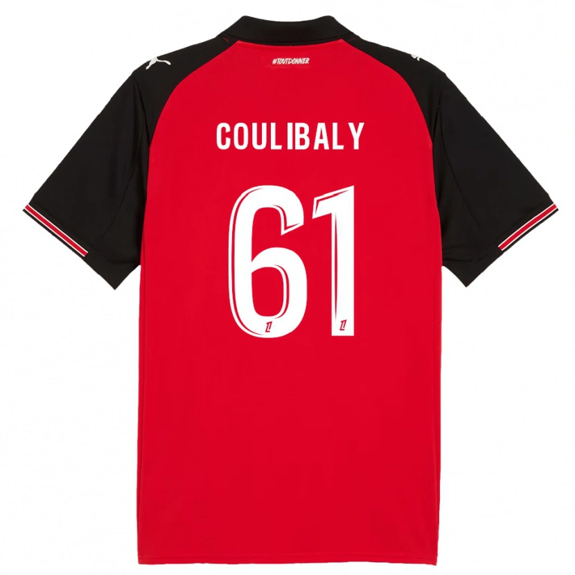 Danxen Męski Joël-Emmanuel Coulibaly #61 Czerwono-Czarny Domowa Koszulka 2025/26 Koszulki Klubowe
