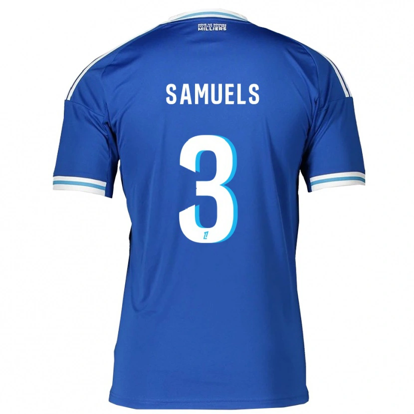 Danxen Męski Ishé Samuels-Smith #3 Niebiesko-Biały Domowa Koszulka 2025/26 Koszulki Klubowe