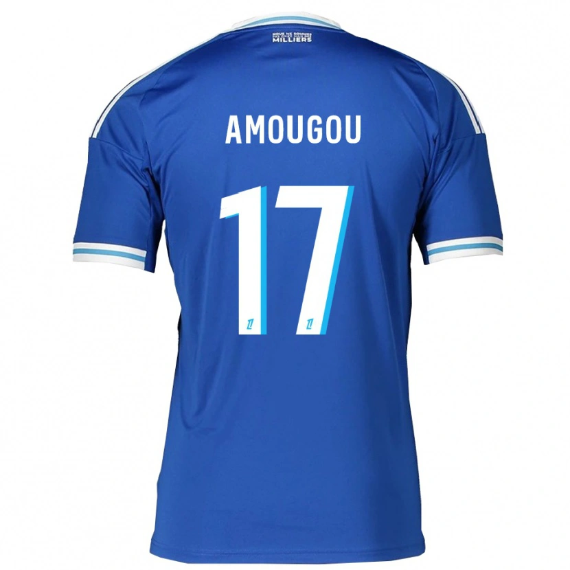 Danxen Męski Mathis Amougou #17 Niebiesko-Biały Domowa Koszulka 2025/26 Koszulki Klubowe