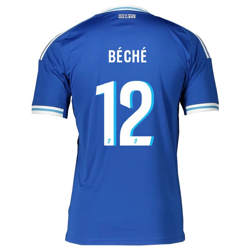 Danxen Męski Amandine Béché #12 Niebiesko-Biały Domowa Koszulka 2025/26 Koszulki Klubowe