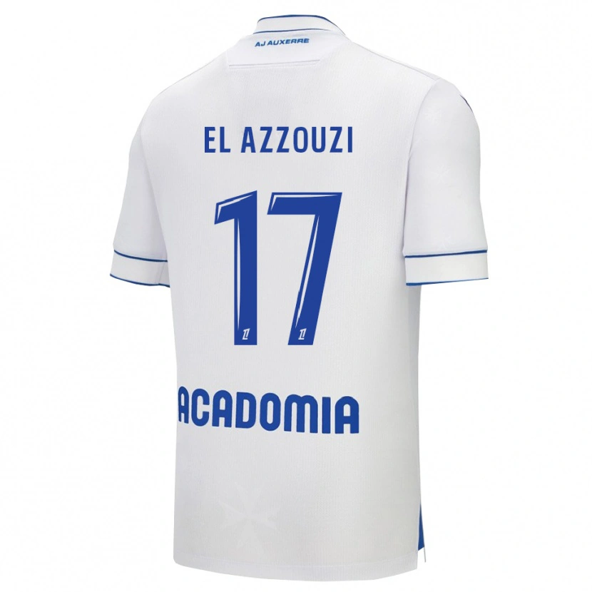 Danxen Męski Oussama El Azzouzi #17 Biało-Niebieski Domowa Koszulka 2025/26 Koszulki Klubowe