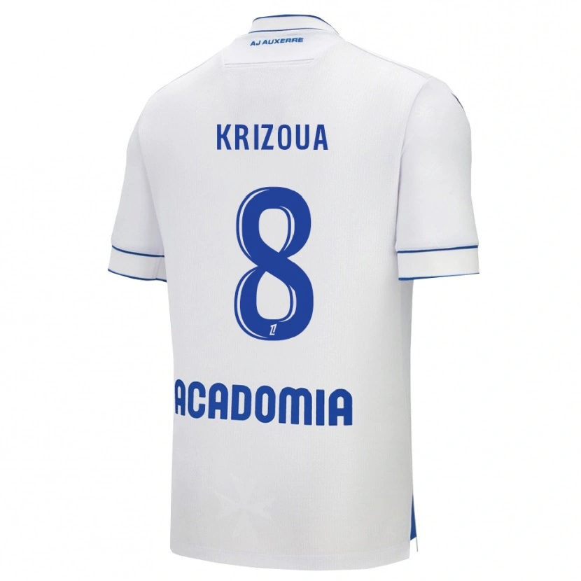 Danxen Męski Alvin Krizoua #8 Biało-Niebieski Domowa Koszulka 2025/26 Koszulki Klubowe