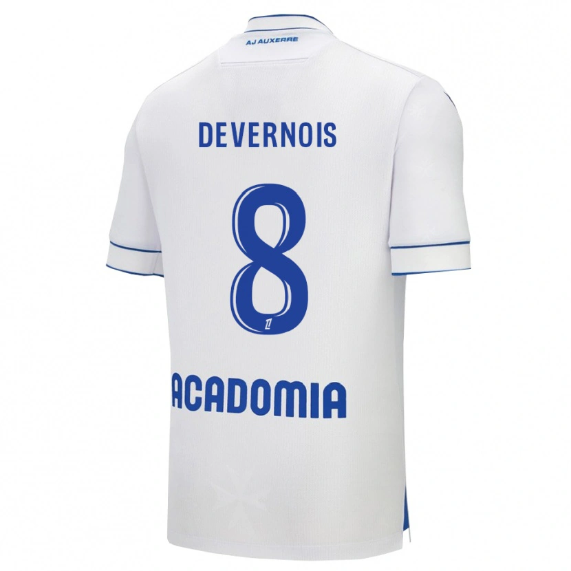 Danxen Męski Tidiane Devernois #8 Biało-Niebieski Domowa Koszulka 2025/26 Koszulki Klubowe