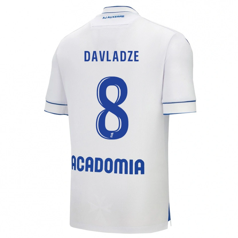 Danxen Męski Luca Davladze #8 Biało-Niebieski Domowa Koszulka 2025/26 Koszulki Klubowe