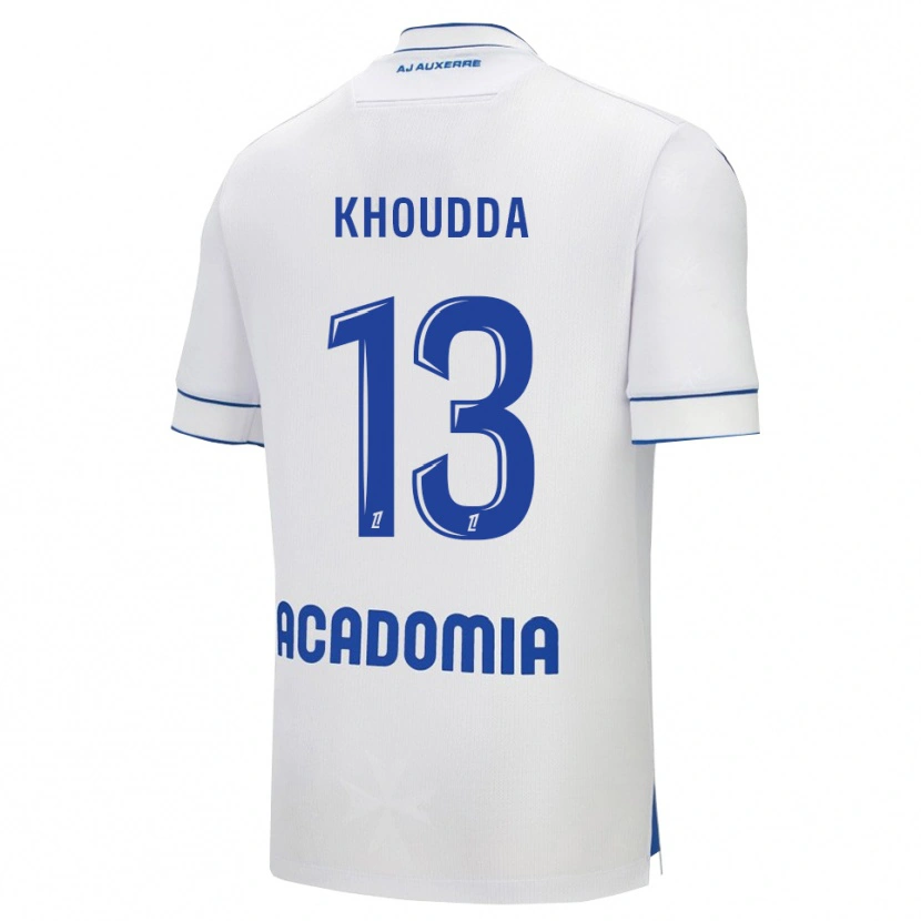 Danxen Męski Youssef Khoudda #13 Biało-Niebieski Domowa Koszulka 2025/26 Koszulki Klubowe