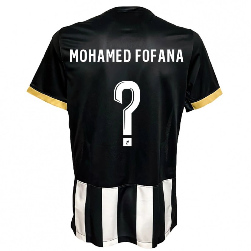 Danxen Męski Yanis Mohamed Fofana #0 Czarno-Biały Domowa Koszulka 2025/26 Koszulki Klubowe
