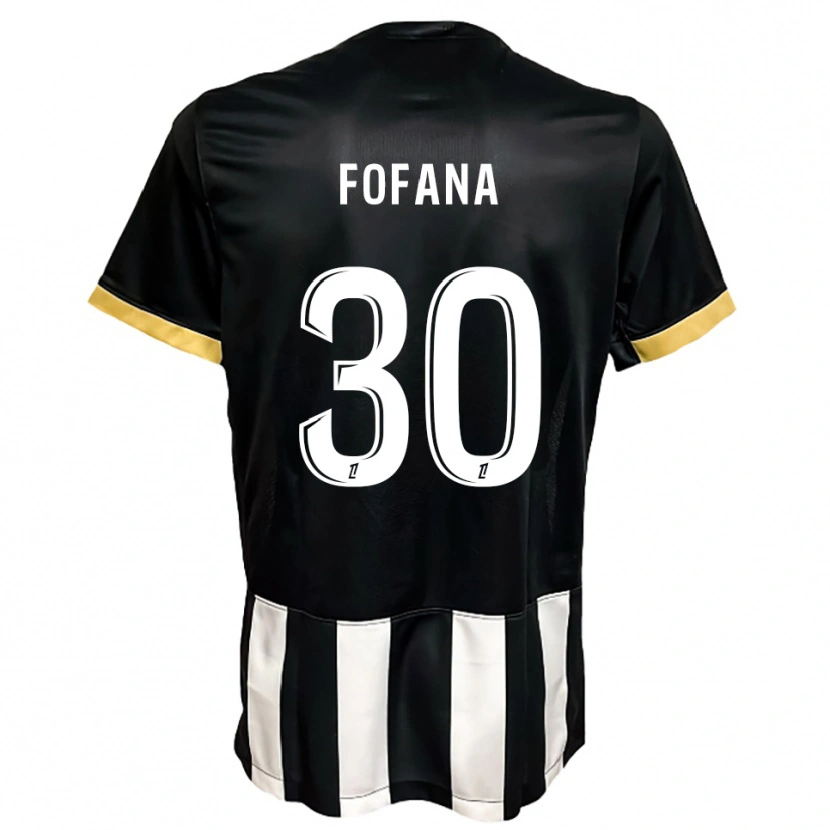 Danxen Męski Yahia Fofana #30 Czarno-Biały Domowa Koszulka 2025/26 Koszulki Klubowe