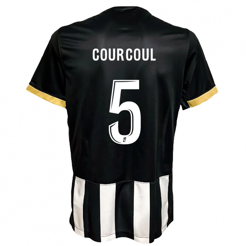 Danxen Męski Marius Courcoul #5 Czarno-Biały Domowa Koszulka 2025/26 Koszulki Klubowe