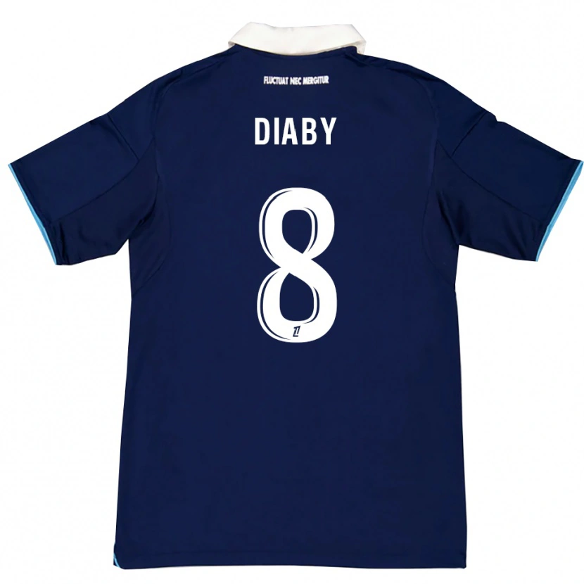 Danxen Męski Aboubakar Diaby #8 Ciemnoniebiesko-Biały Domowa Koszulka 2025/26 Koszulki Klubowe