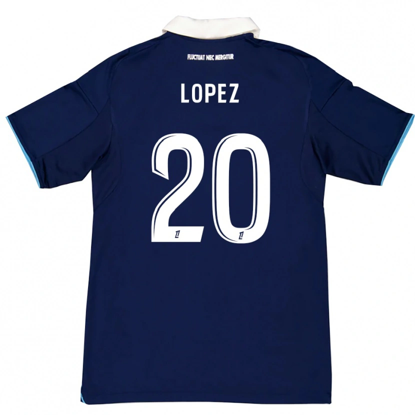 Danxen Męski Julien Lopez #20 Ciemnoniebiesko-Biały Domowa Koszulka 2025/26 Koszulki Klubowe