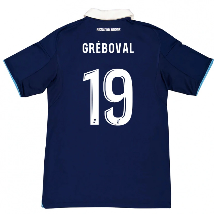 Danxen Męski Théa Gréboval #19 Ciemnoniebiesko-Biały Domowa Koszulka 2025/26 Koszulki Klubowe