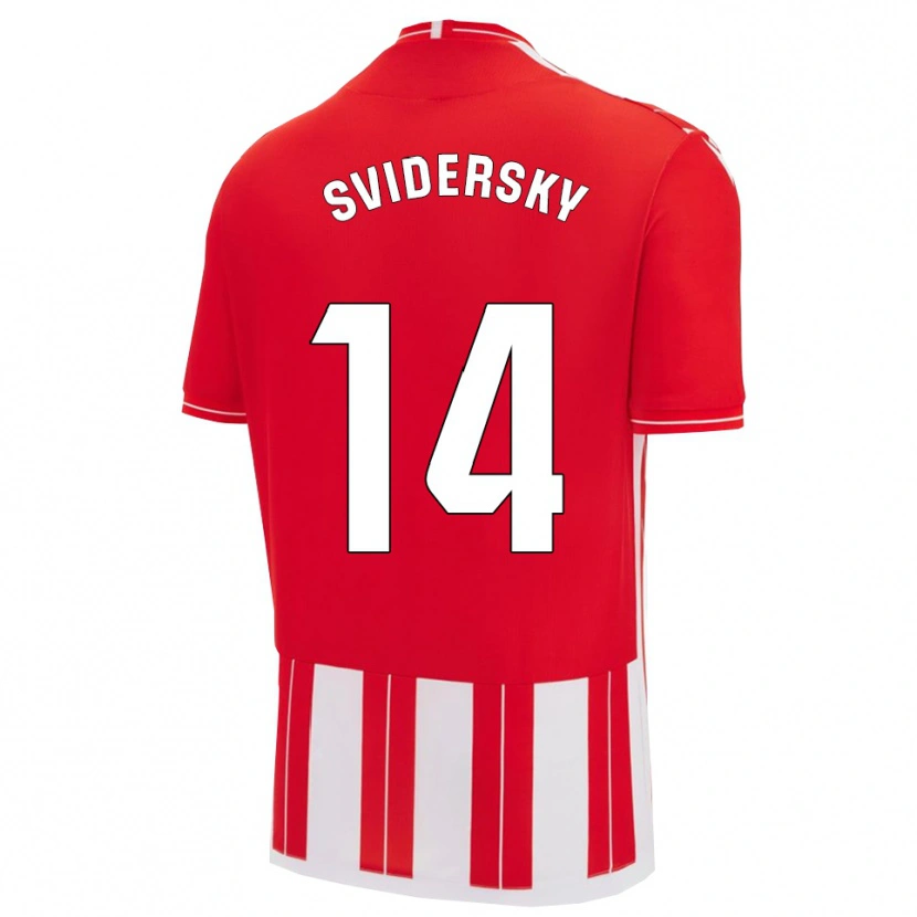 Danxen Męski Martin Svidersky #14 Czerwono-Biały Domowa Koszulka 2025/26 Koszulki Klubowe