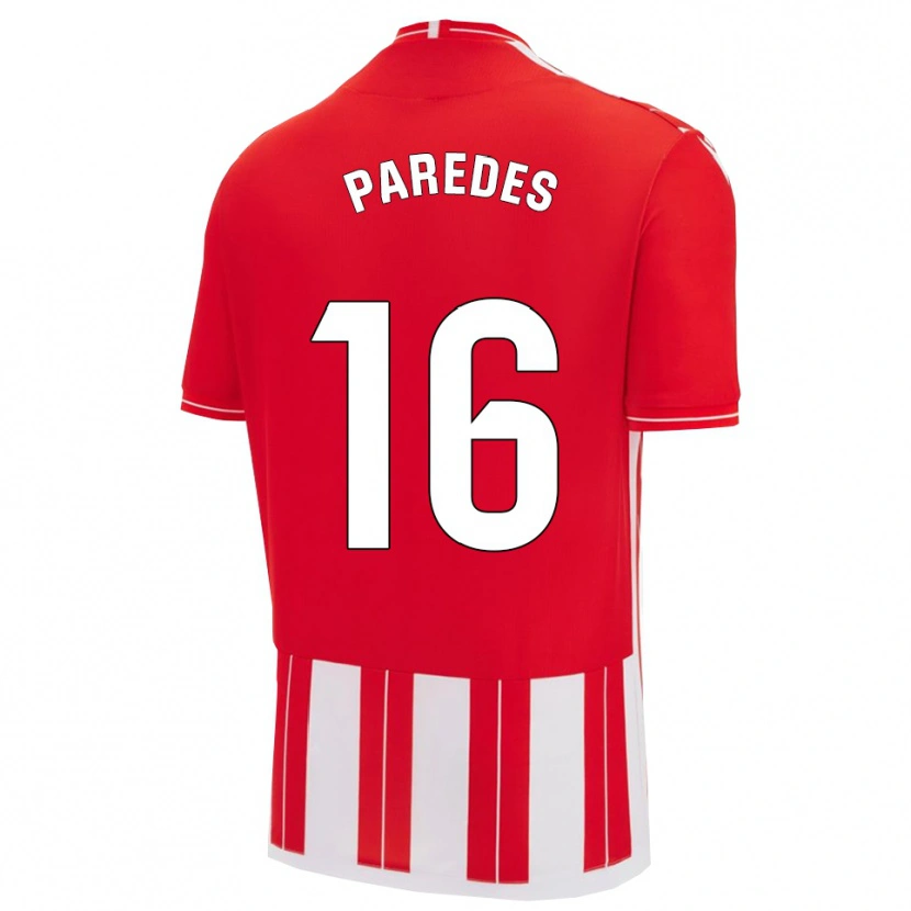 Danxen Męski Yago Paredes #16 Czerwono-Biały Domowa Koszulka 2025/26 Koszulki Klubowe