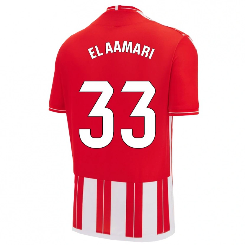 Danxen Męski Saif El Aamari #33 Czerwono-Biały Domowa Koszulka 2025/26 Koszulki Klubowe