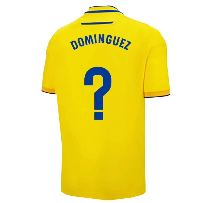 Danxen Męski Rubén Domínguez #0 Żółto-Granatowy Domowa Koszulka 2025/26 Koszulki Klubowe
