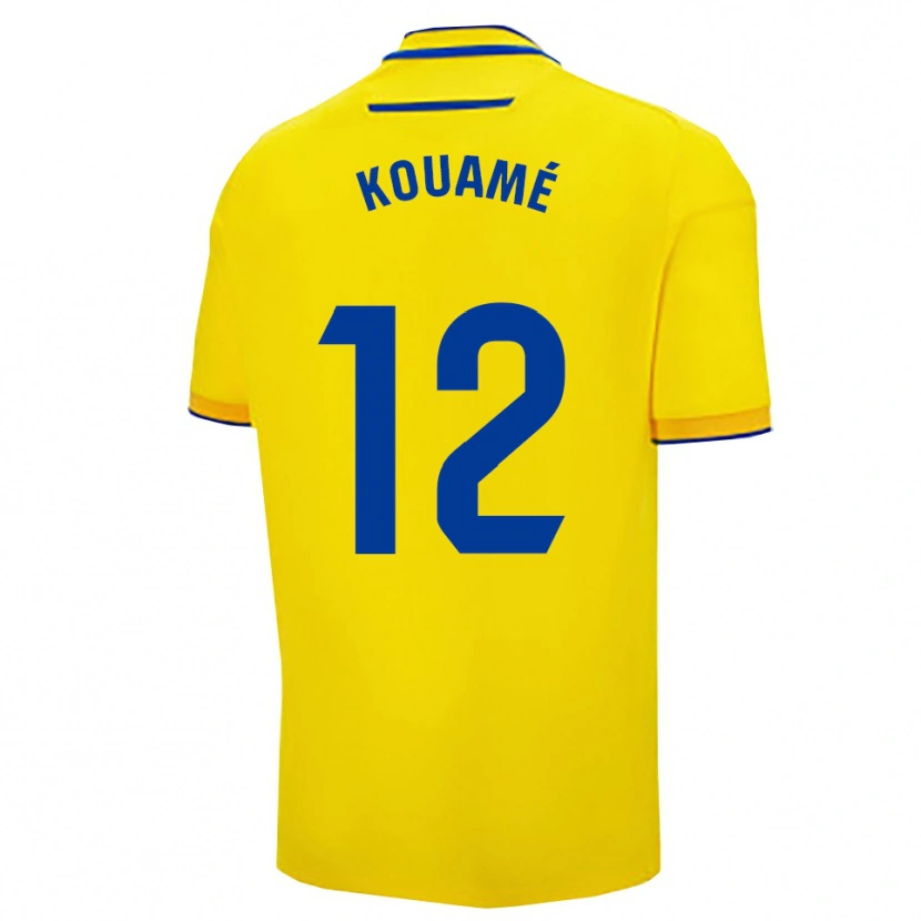 Danxen Męski Rominigue Kouamé #12 Żółto-Granatowy Domowa Koszulka 2025/26 Koszulki Klubowe
